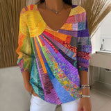 Maja | Vintage Barevná Patchwork Tričko