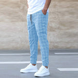 Tomáš – Pánské Joggingové Kalhoty Kostkované – Rovný Střih, Casual Streetwear, Jarní Volnočasové