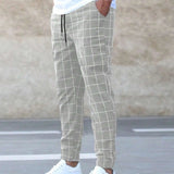 Tomáš – Pánské Joggingové Kalhoty Kostkované – Rovný Střih, Casual Streetwear, Jarní Volnočasové