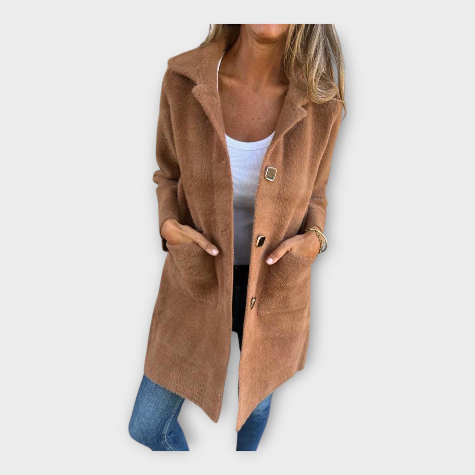 Kristiina | Elegantní vlněný kabát s páskem