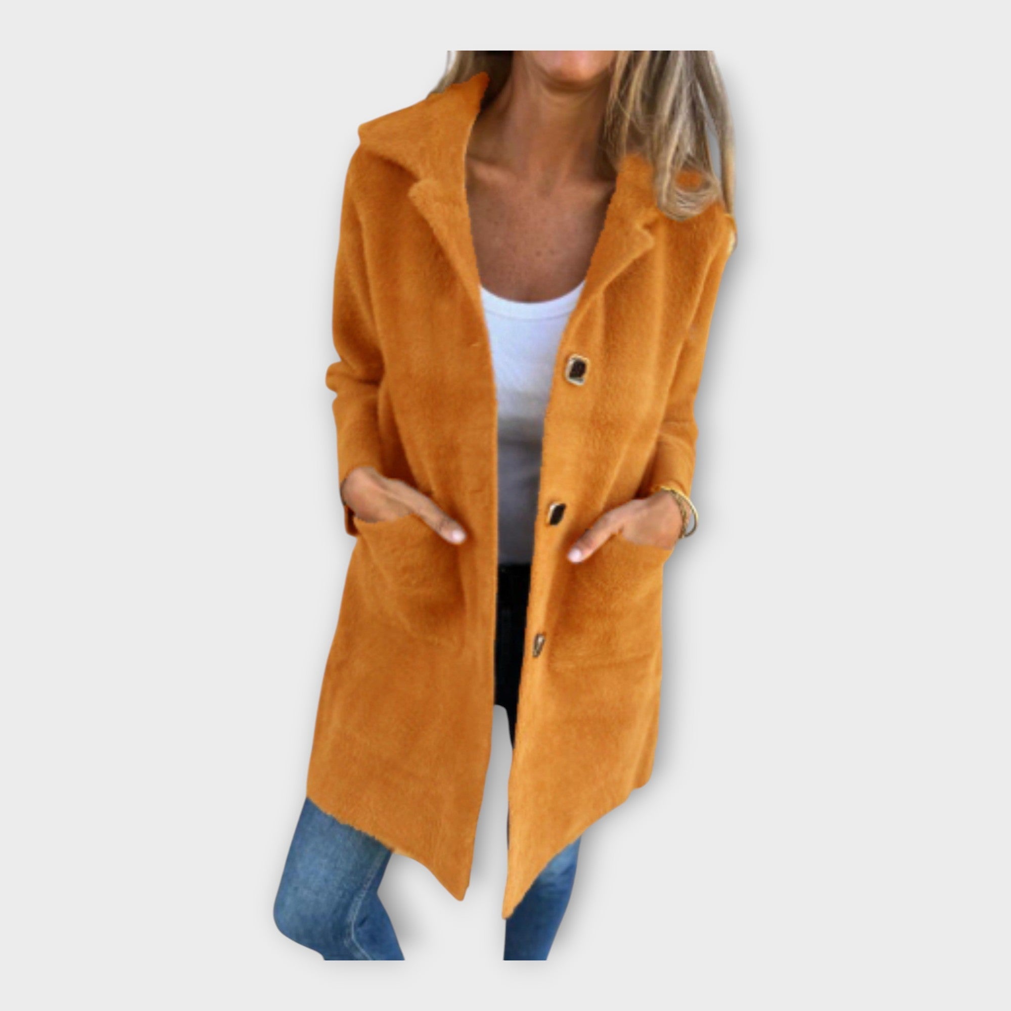Kristiina | Elegantní vlněný kabát s páskem