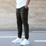 Tomáš – Pánské Joggingové Kalhoty Kostkované – Rovný Střih, Casual Streetwear, Jarní Volnočasové